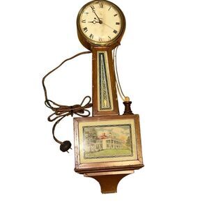 Vintage Warren Telechron Ashland Mass USA Electric Clock Banjo 1930'S